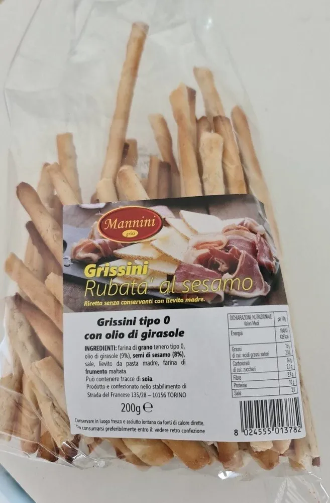 Grissini rubatà al sesamo