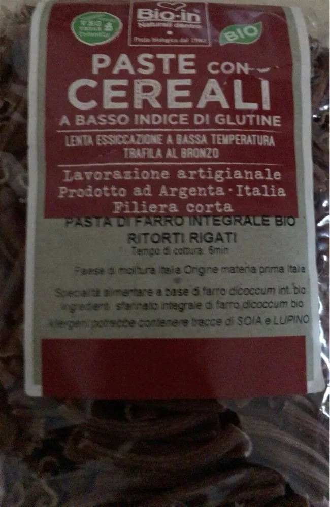 Pasta con cereali