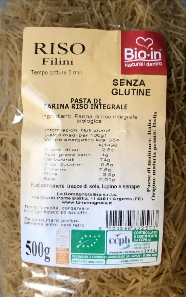 Filini di farina riso integrale