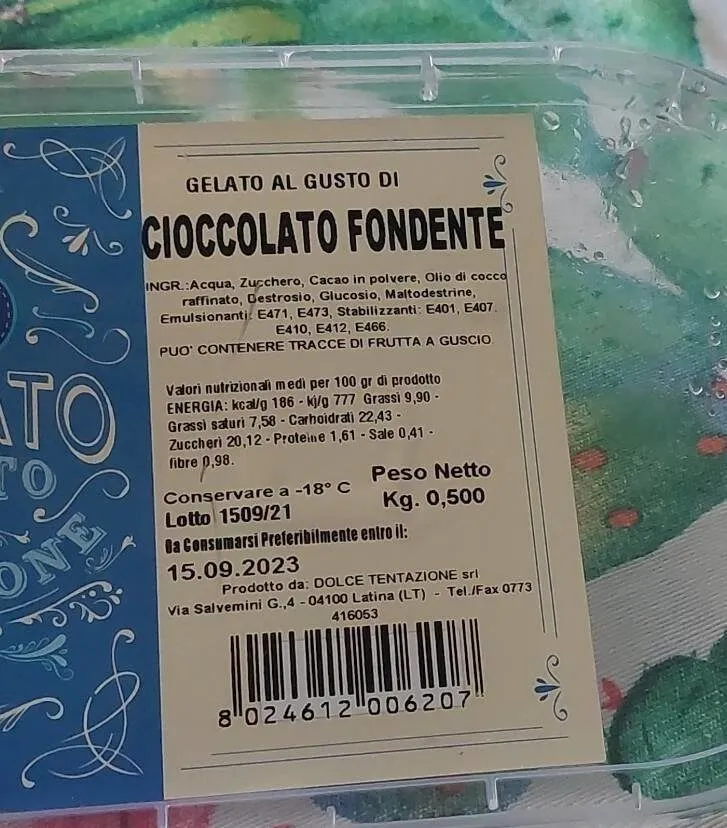 Gelato al cioccolato fondente