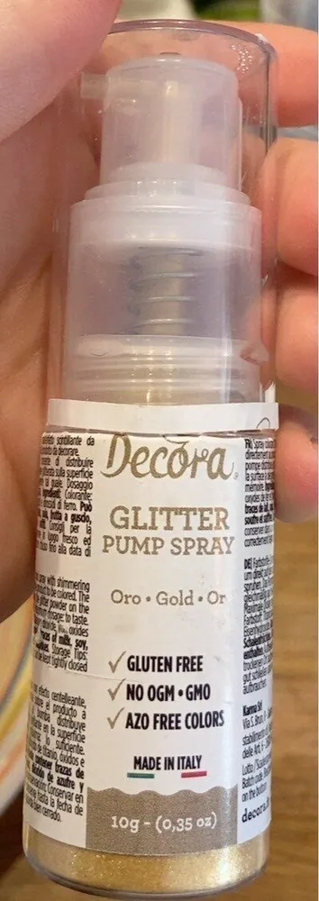 Glitter pump spray, gold