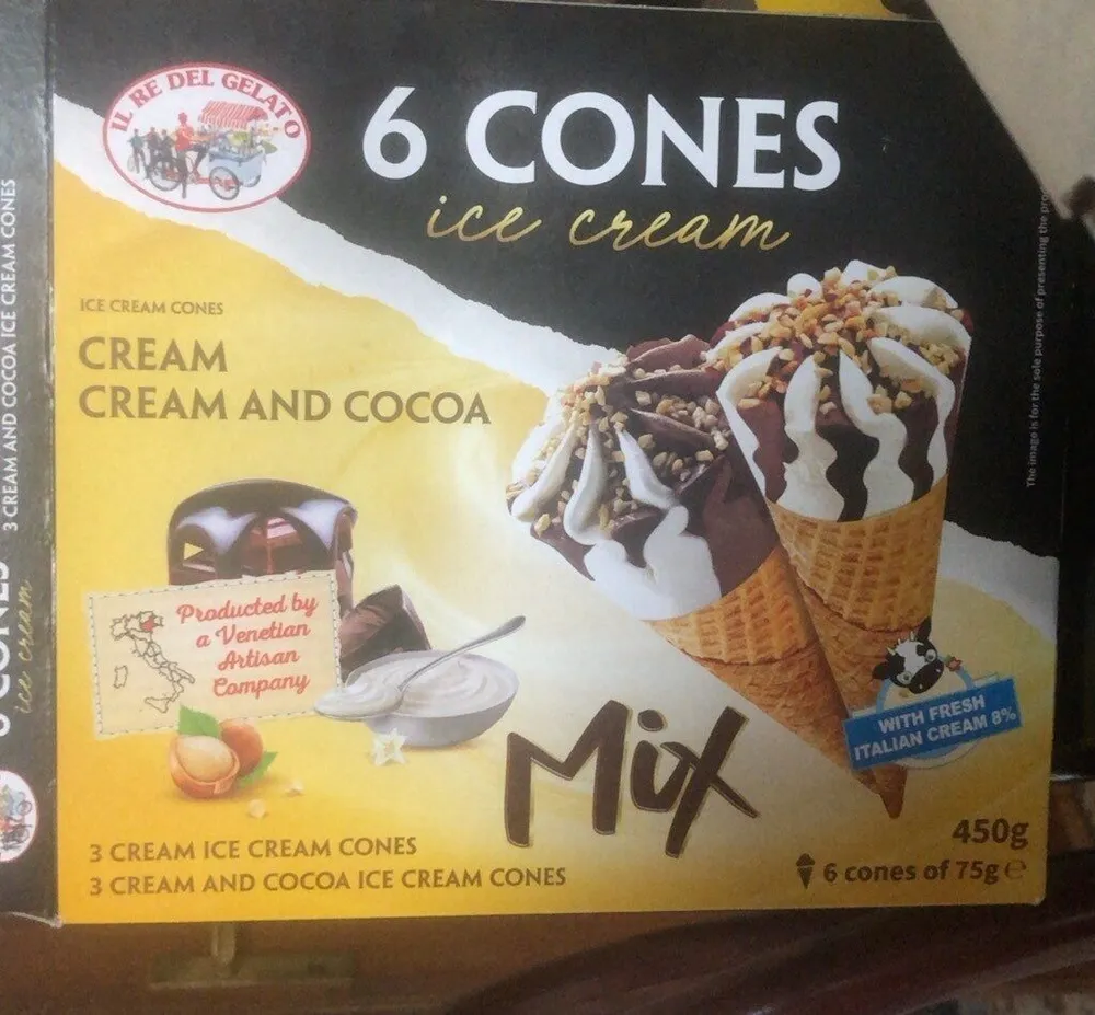 6 cones ice cream