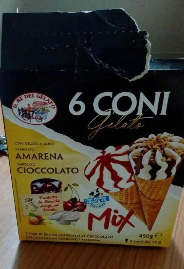 6 coni gelato mix