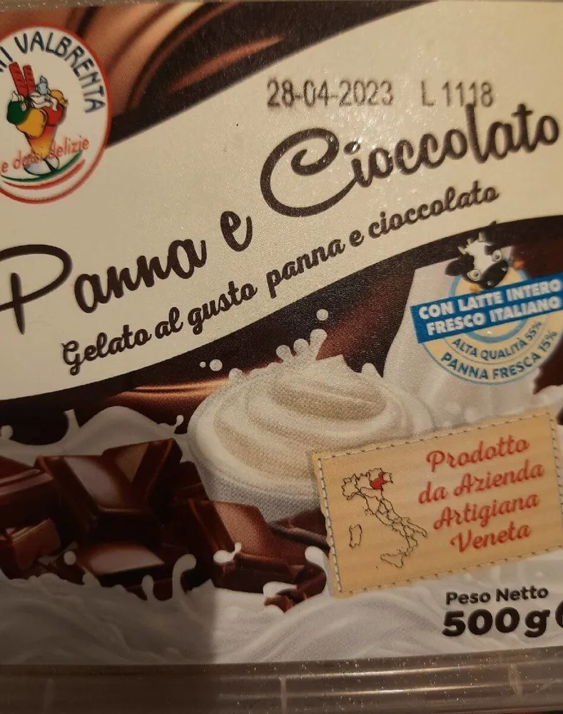 Gelato panna cioccolato