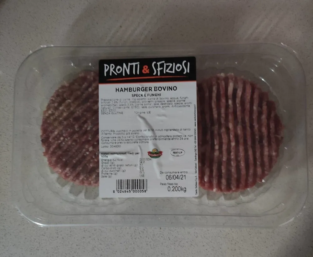 HAMBURGER BOVINO speck e funghi