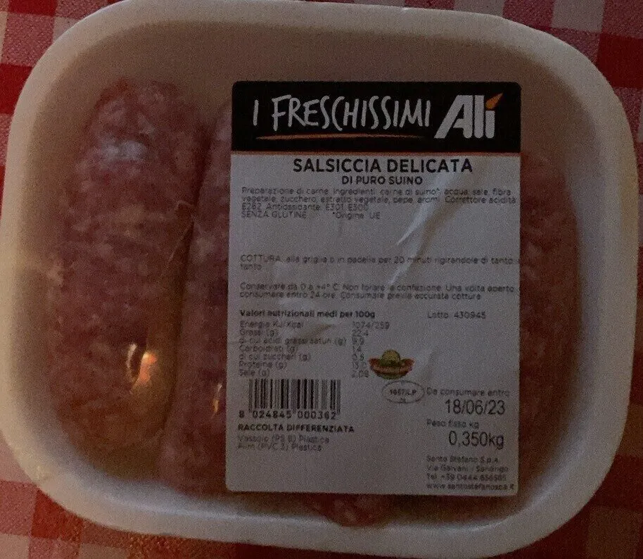 Salsiccia delicata di puro suino