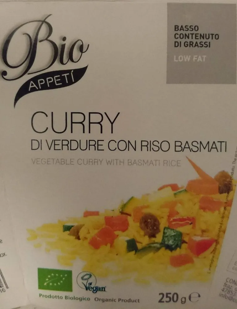 Curry di verdure con riso basmati