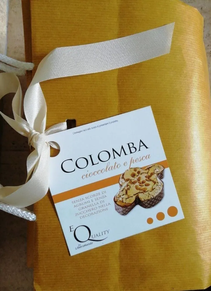 Colomba cioccolato e pesca.