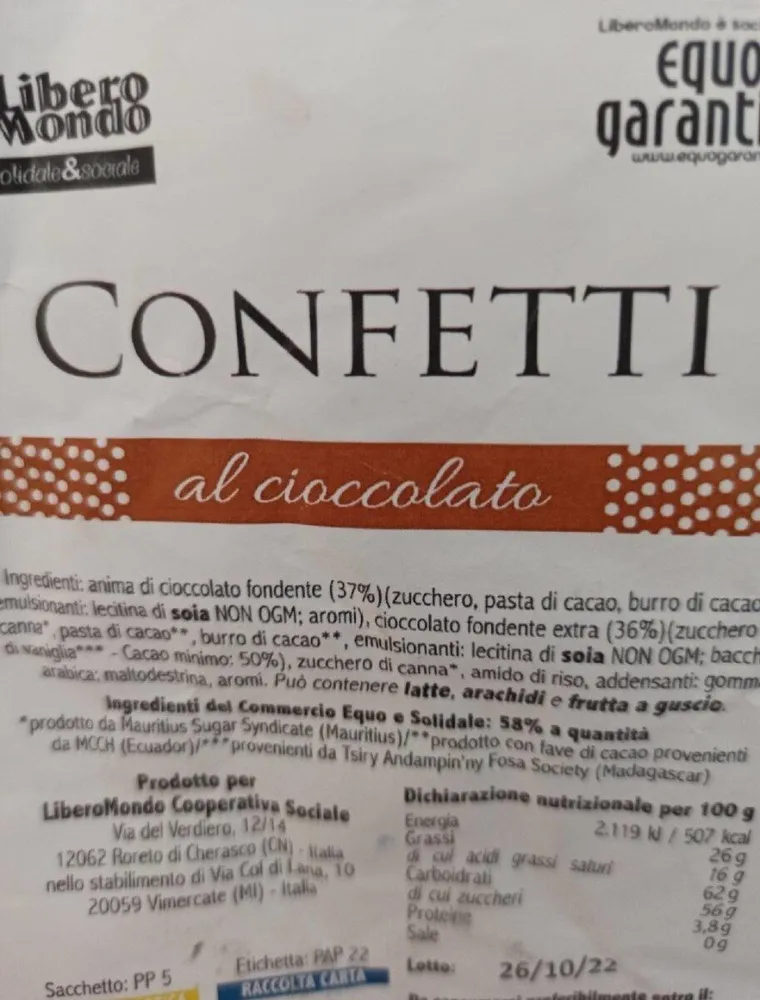Confetti al cioccolato