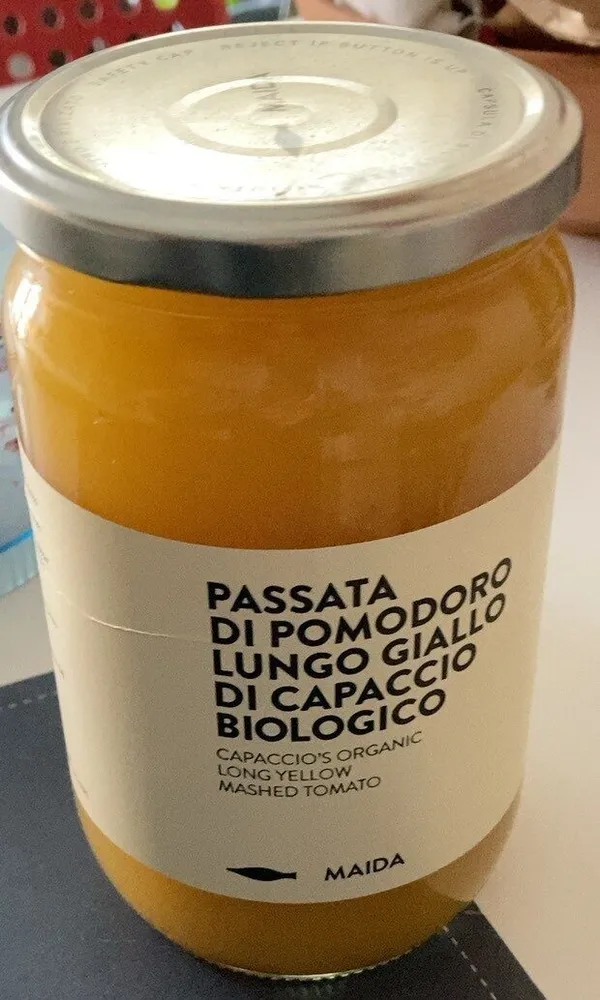 passata di pomodoro lungo giallo di capaccio biologico