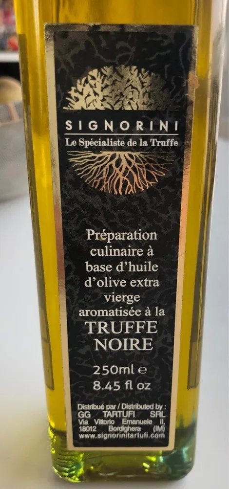 Huile d'olive vierge truffe noire