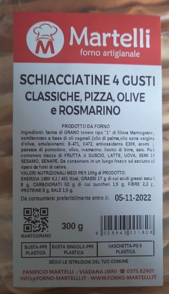 Schiacciatine 4 gusti