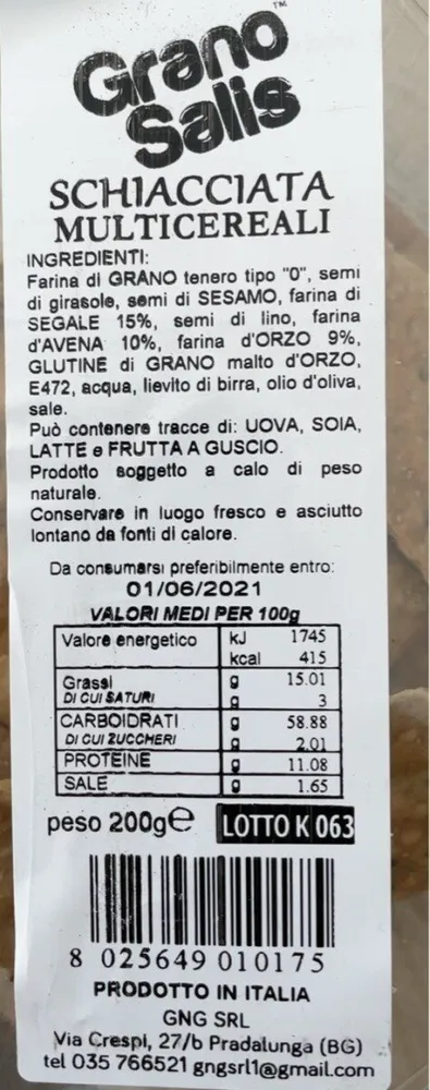 Schiacciata multicereali