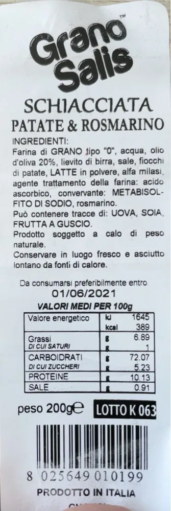 Schiacciata patate e rosmarino