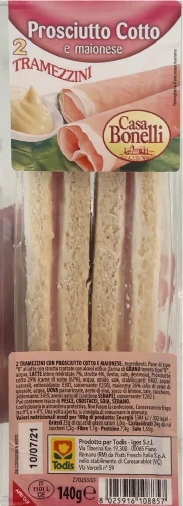 Tramezzini prosciutto cotto