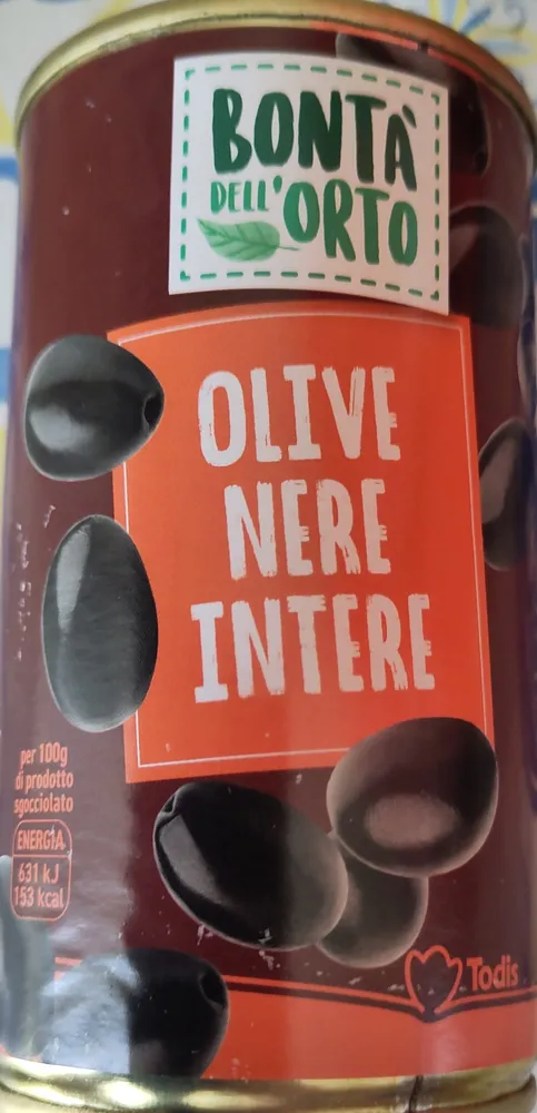 Olive nere intere in salamoia