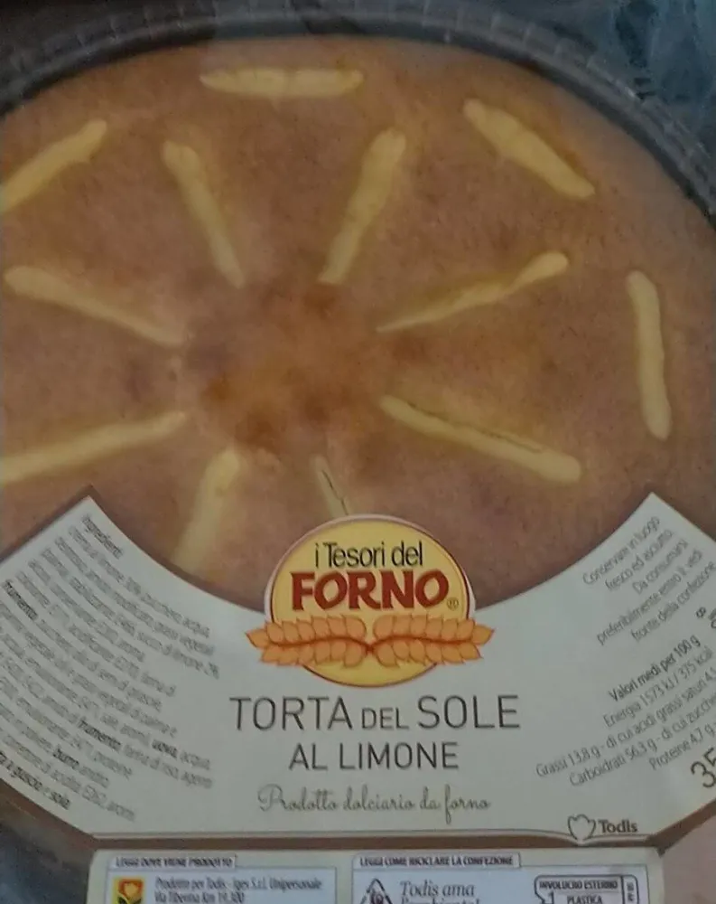 Torta del sole al limone