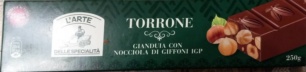 Torrone gianduia con nocciola di Giffoni igp