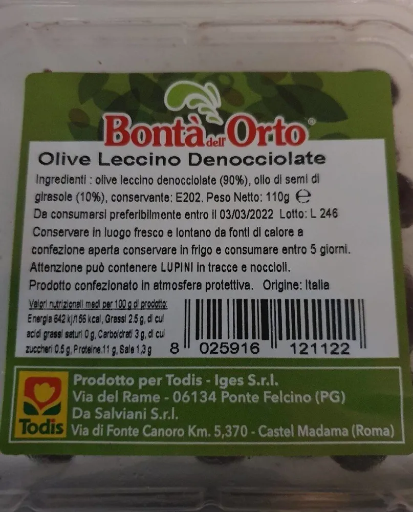 Olive Leccino Denocciolate