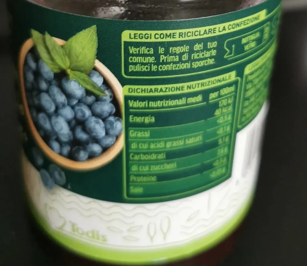 Bevanda al mirtillo biologica