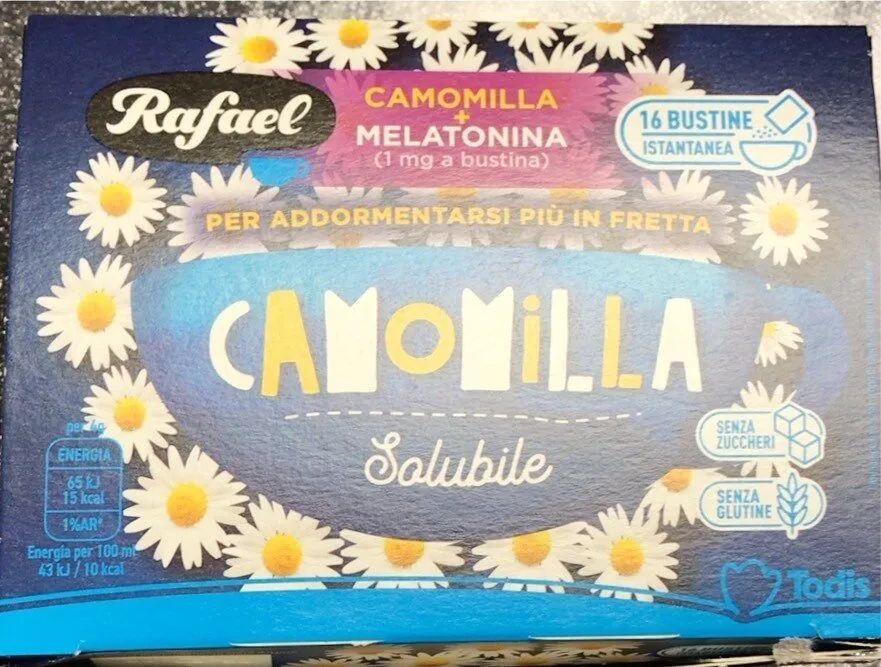 Camomilla solubile e melatonina senza zuccheri aggiunti