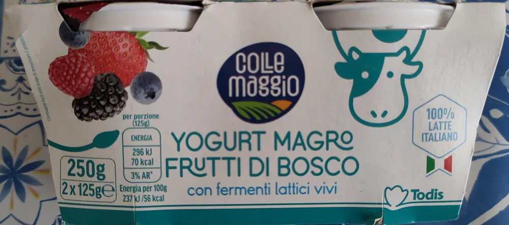 Yogurt con fermenti lattici vivi ai frutti di bosco