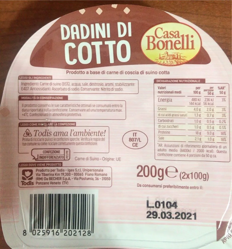 Dadini di cotto