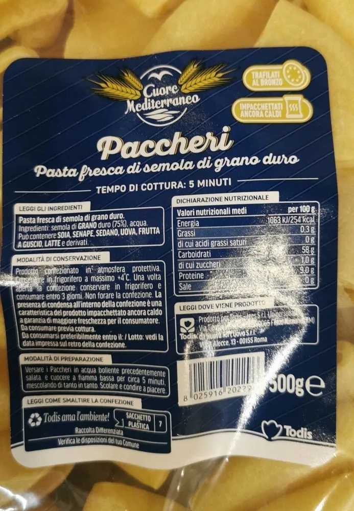 Paccheri Pasta fresca