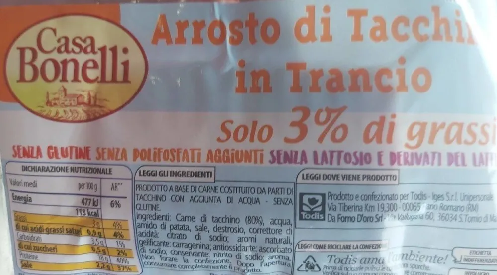 Arrosto di tacchino in tranci