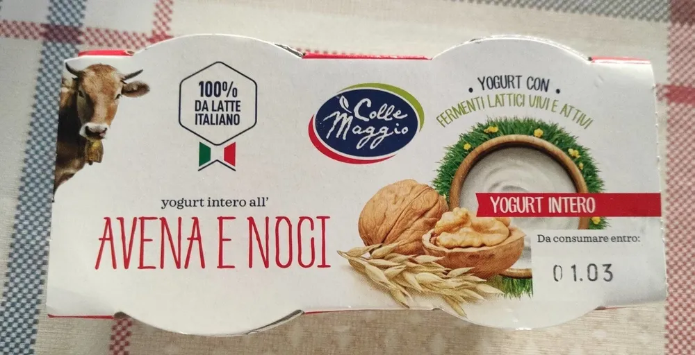 Yogurt intero avena e noci