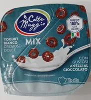 Yogurt bianco mix con anelli al cioccolato