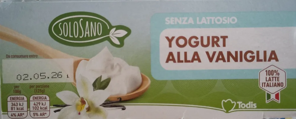 Yogurt alla vaniglia senza lattosio