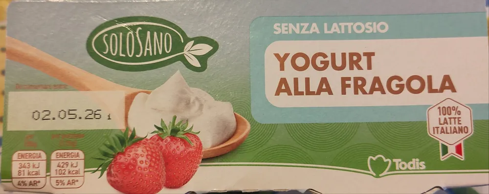 Yogurt alla fragola senza lattosio