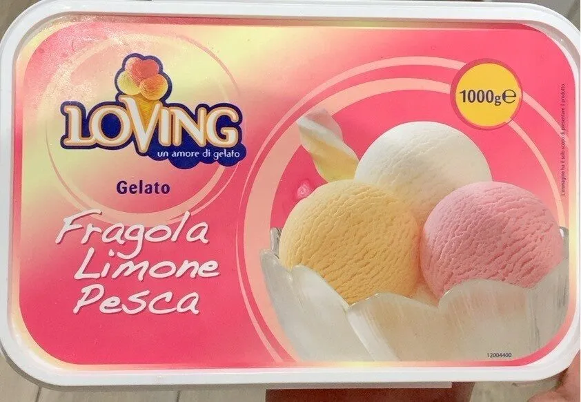 Gelato fragola limone pesca