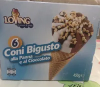 6 coni bigusto alla panna e al cioccolato