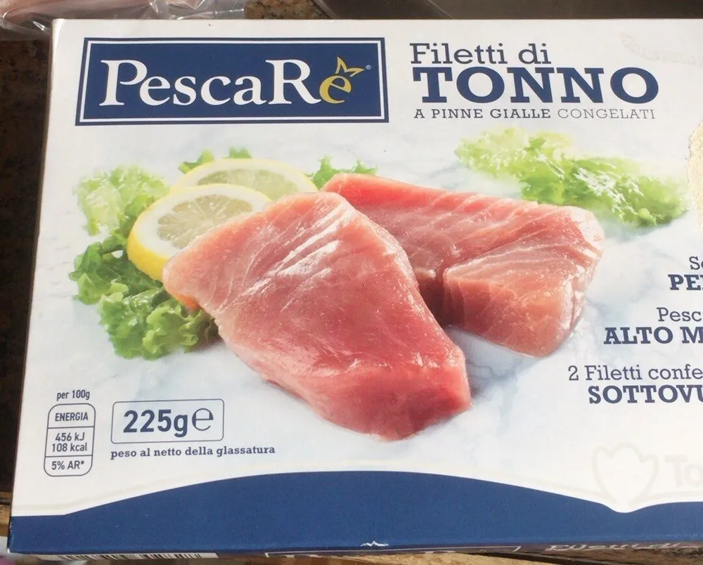 Filetti di tonno a pinna gialla congelati