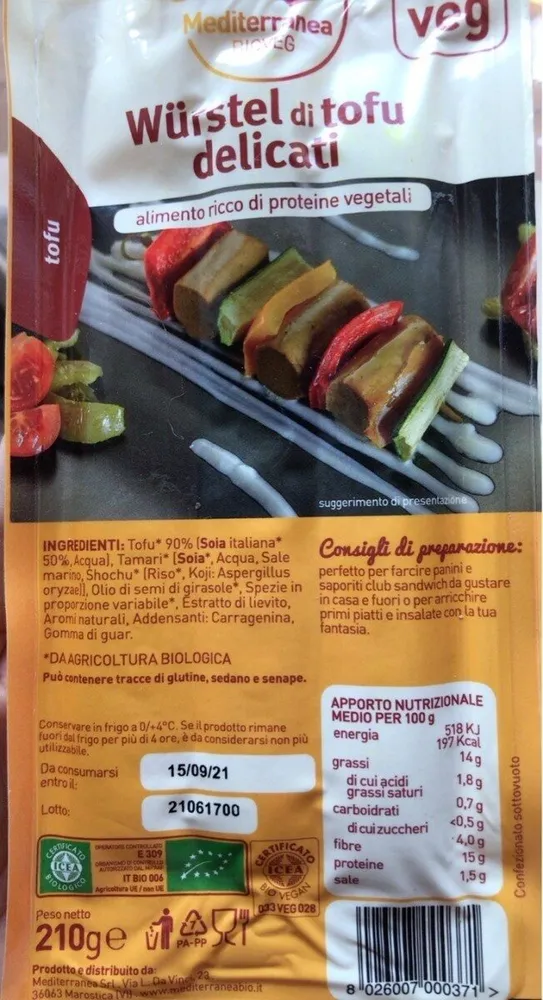Wurstel di tofu