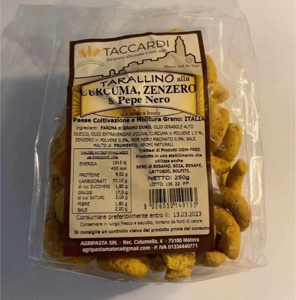 Tarallini alla Curcuma, Zenzero e Pepe Nero