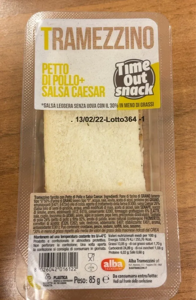 Tramezzino Petto di pollo + Salsa Caesar