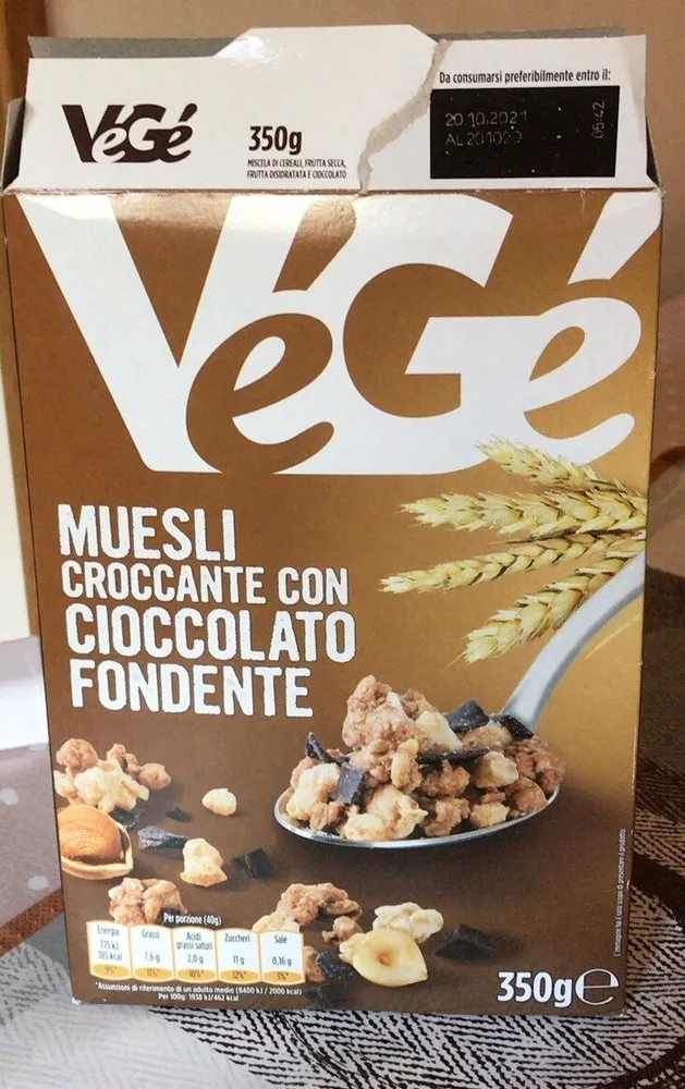 Musli croccante con cioccolato fondente