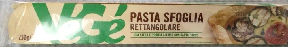 Pasta sfoglia rettangolare