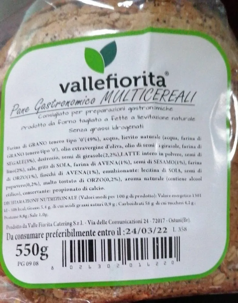 Valle fiorita pane gastronomico multicereale