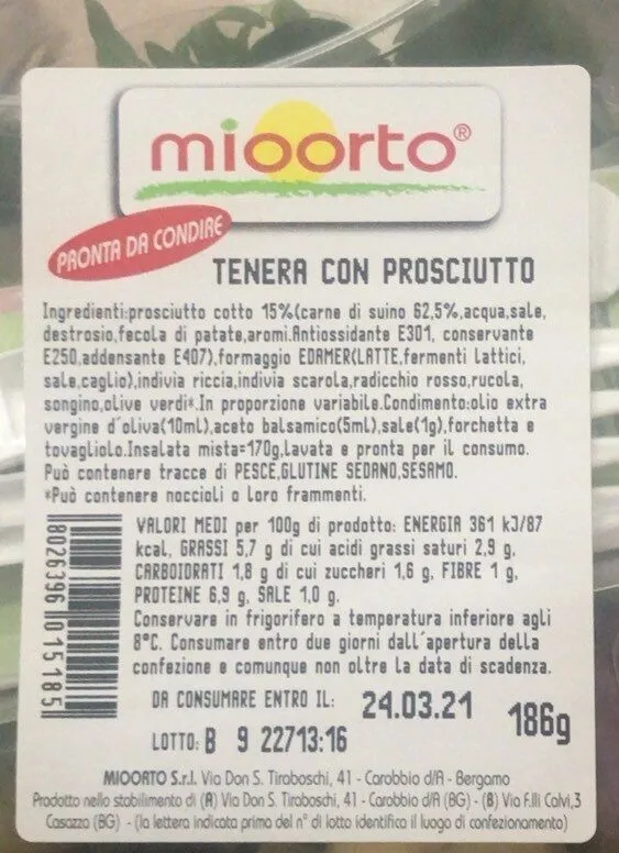 Tenera con prosciutto