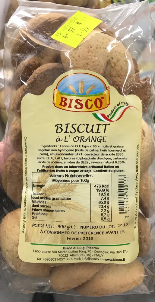 Biscuit à l'orange
