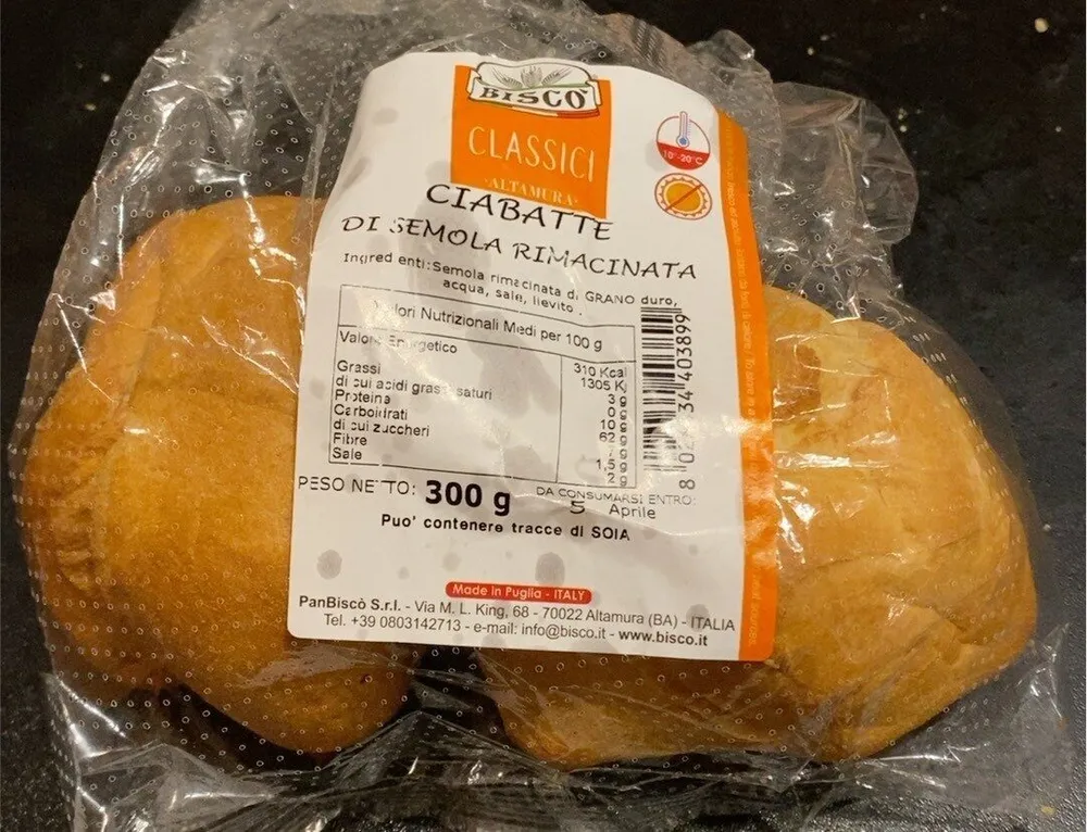 Ciabatte di semola rimacinata
