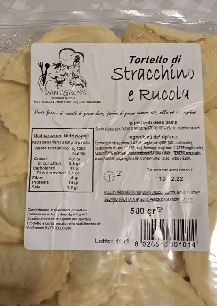 Tortello di stracchino e rucola