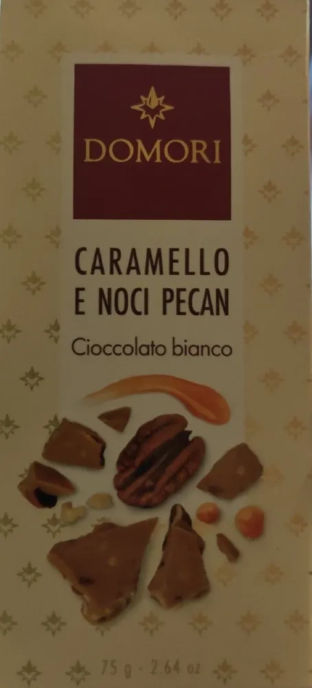 Cioccolato Bianco al Caramello con Granella di Noci Pecan