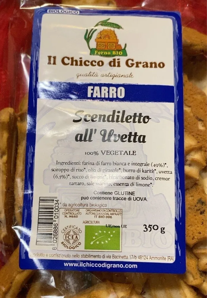 Scendiletto all’uvetta