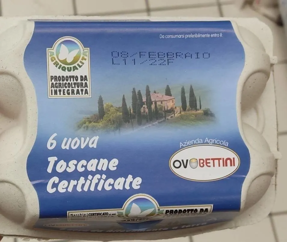 6 Uova Toscane Certificate