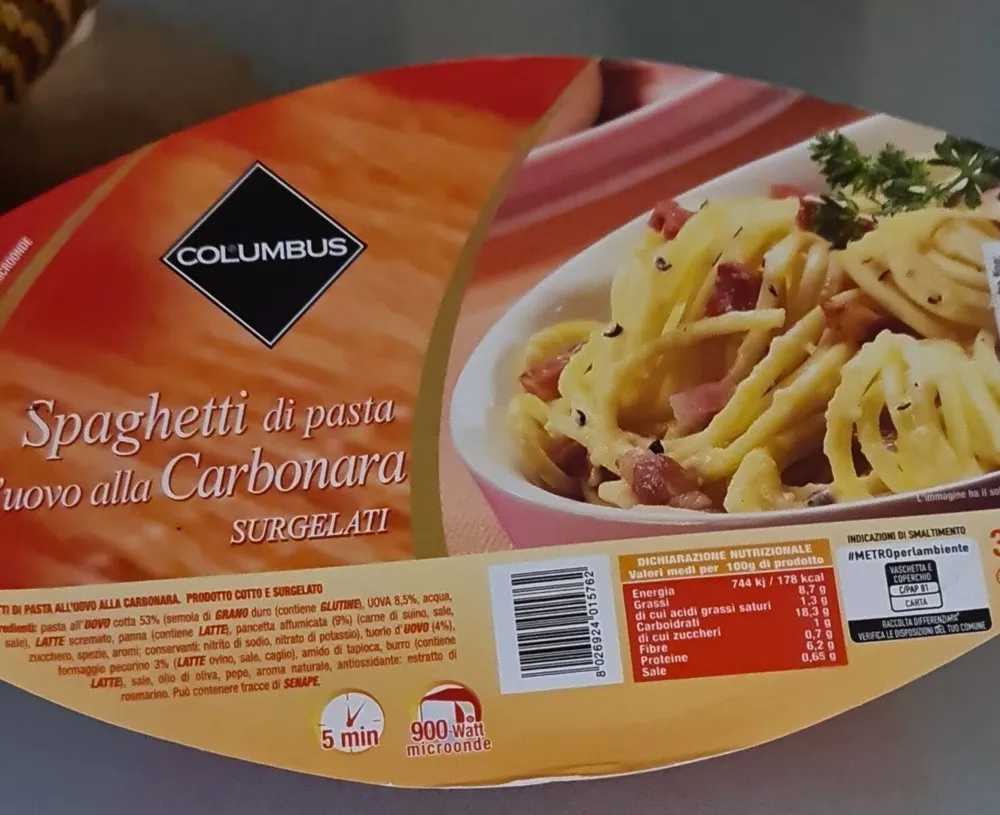 Spaghetti di pasta all'uovo alla Carbonara